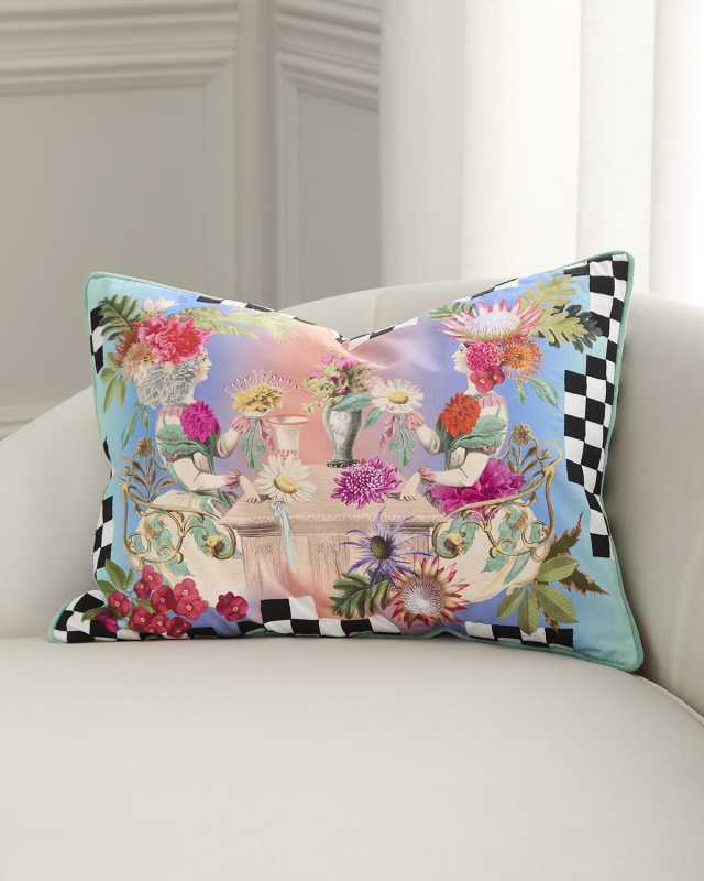 Fleurs Jumelles Decorative Pillow, 18" x 24"